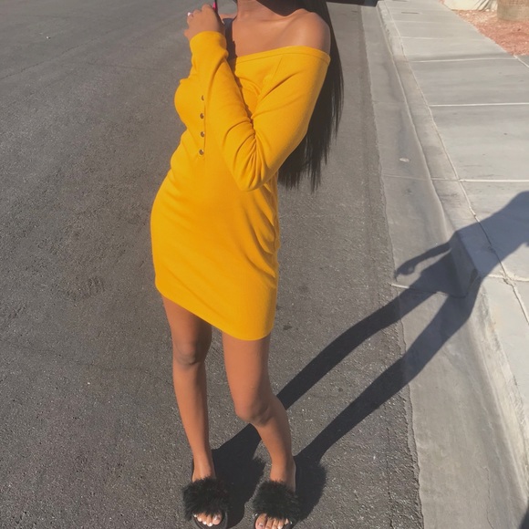 mustard color summer dress